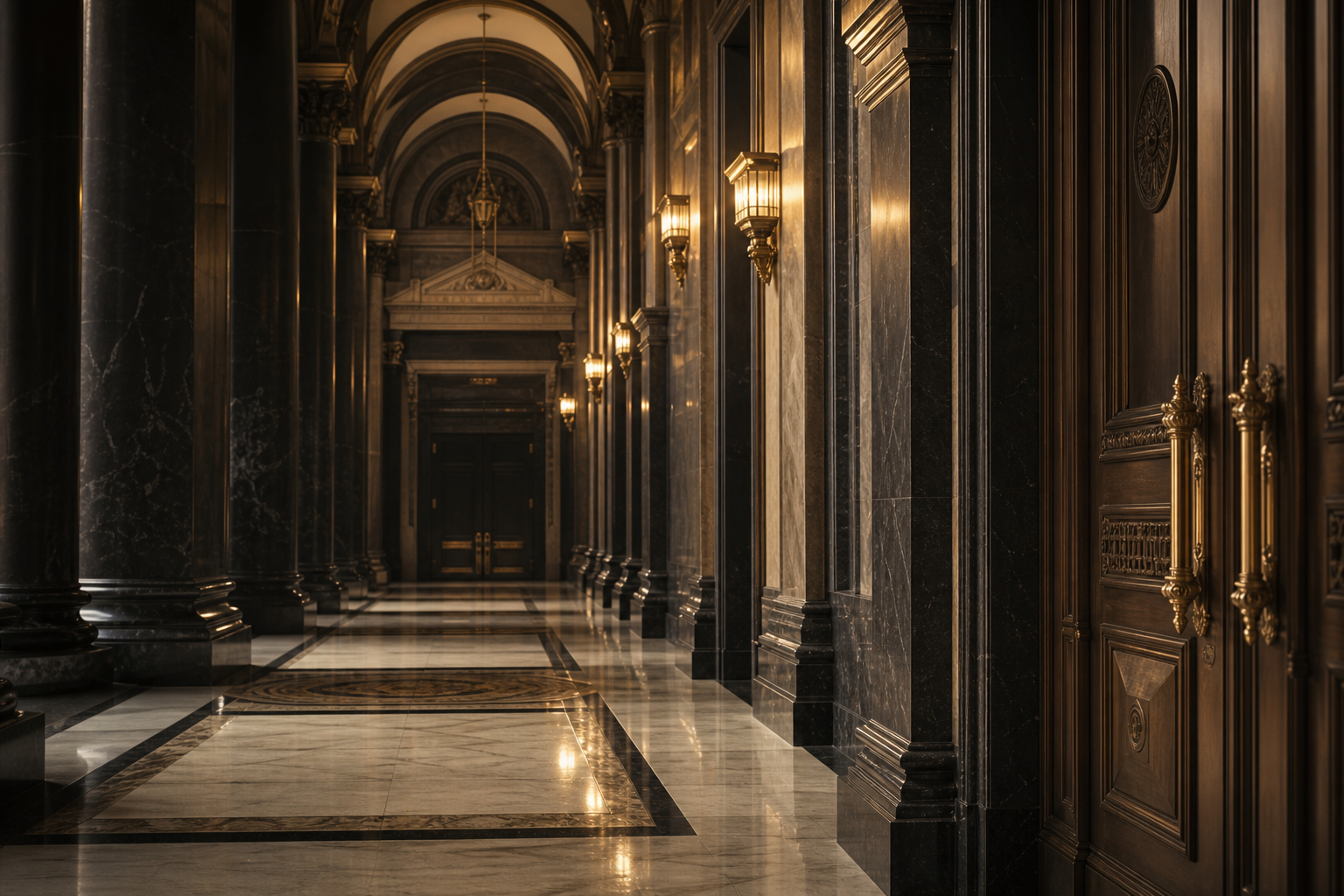Courthouse corridor in Las Vegas representing bench warrant defense and motion to quash proceedings in Nevada