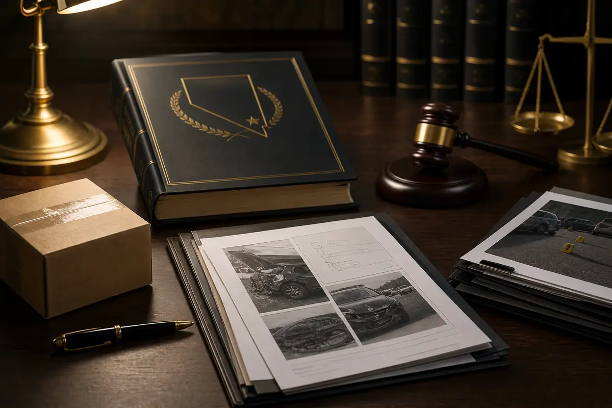 Accident investigation documents and delivery vehicle report for delivery driver injury claim in Las Vegas