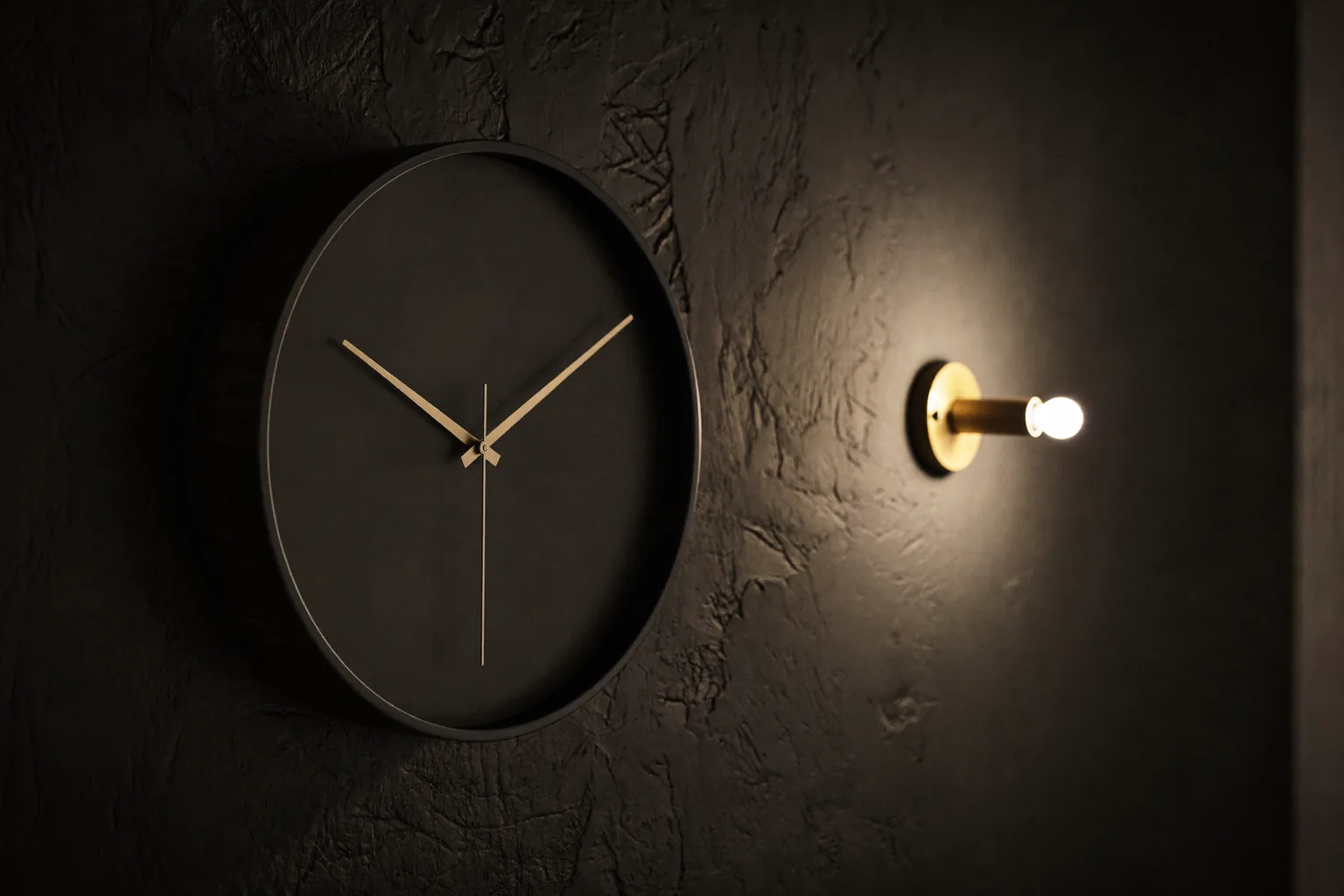Reloj de pared analógico en un pasillo tenue con luz dorada, que representa la regla de las 2 horas en un DUI en Nevada