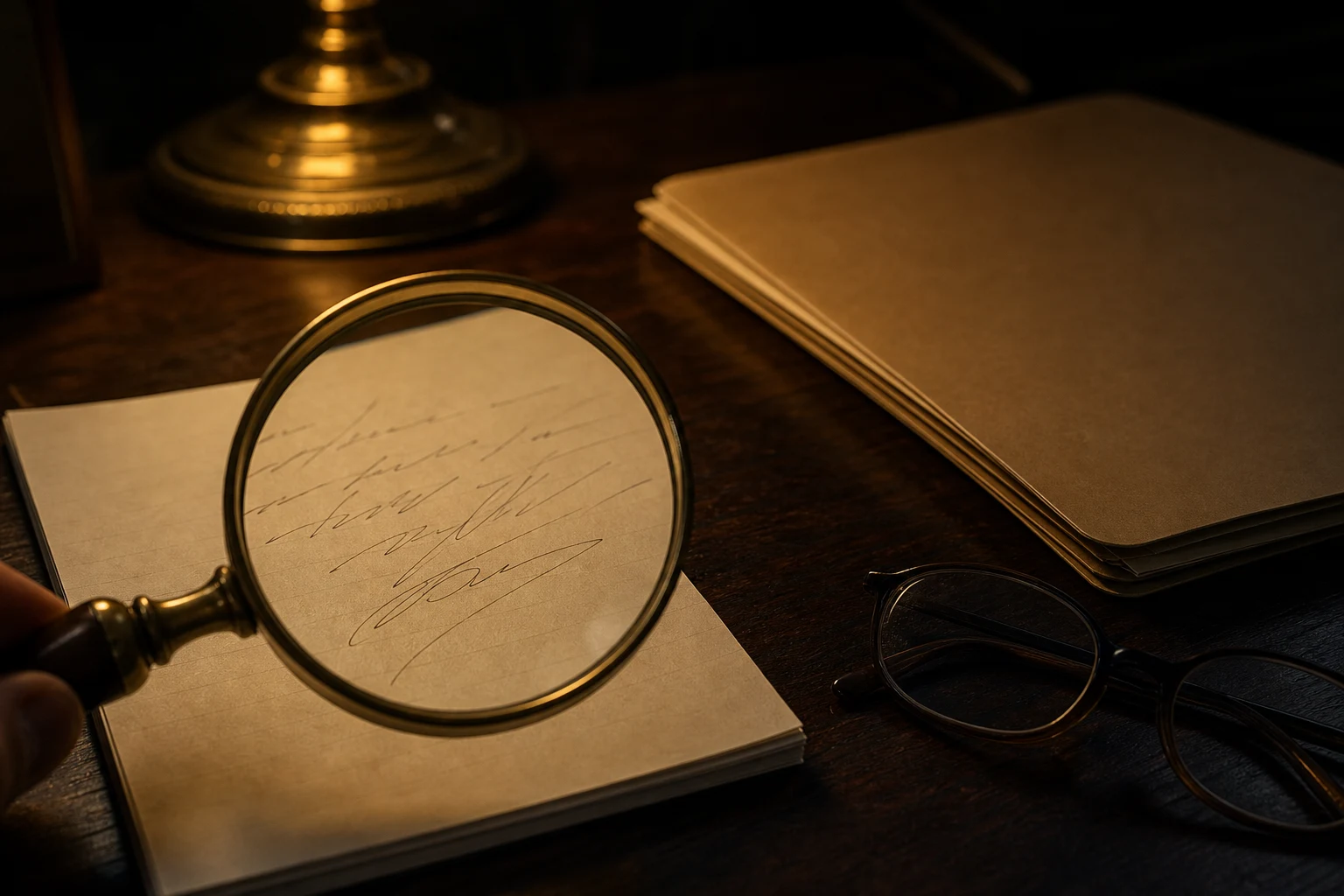Magnifying glass examining a blank prescription pad for signs of alteration on a Las Vegas defense attorney's desk, illustrating a prescription drug fraud charges Las Vegas investigation
