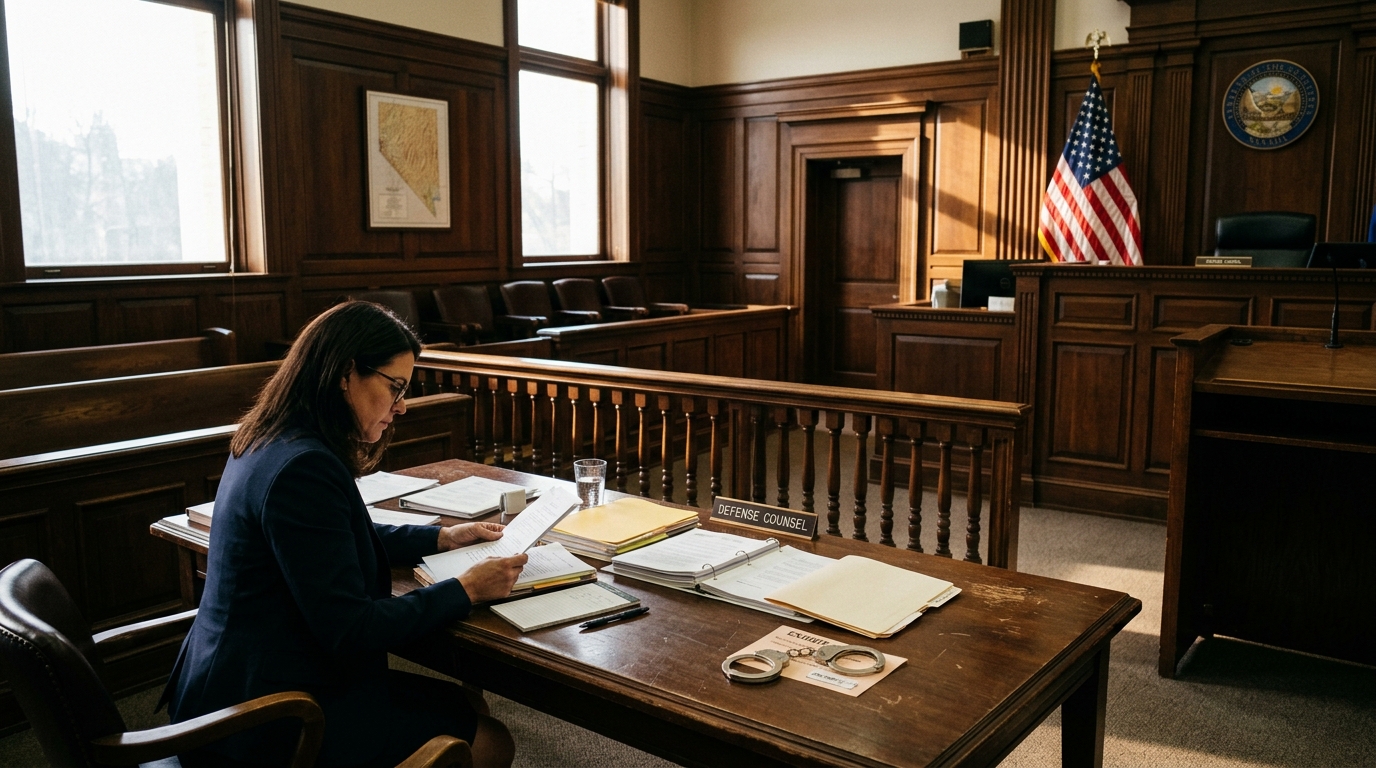 Nevada criminal defense attorney reviewing robbery and burglary charges in Las Vegas