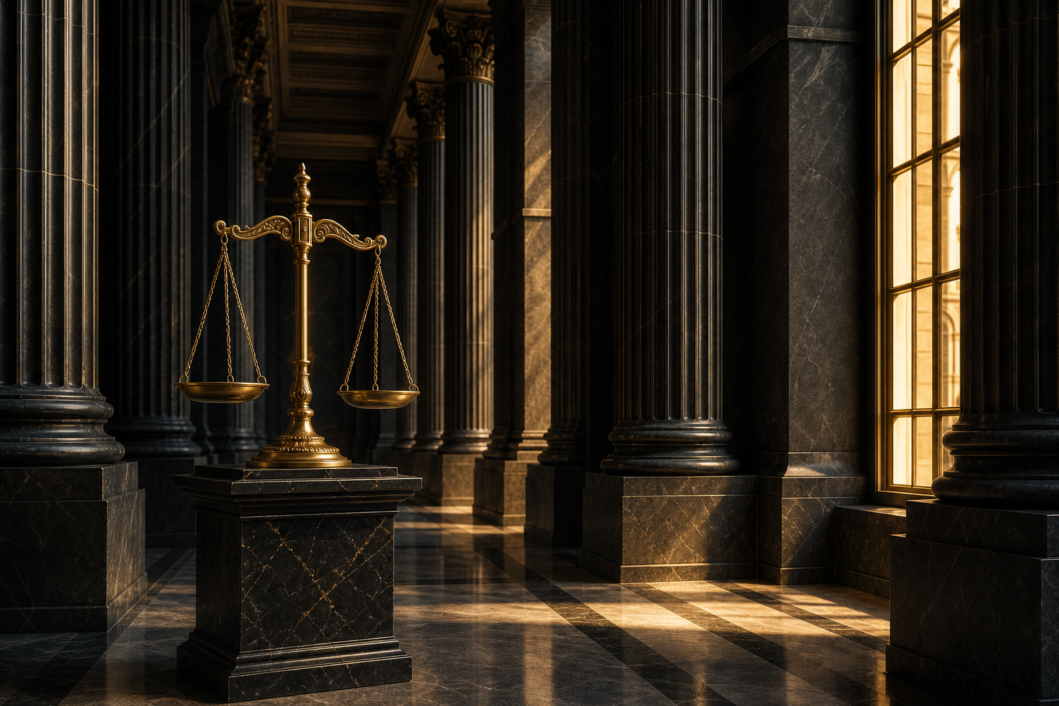 Las Vegas courthouse corridor representing criminal defense for suspended license charges in Nevada