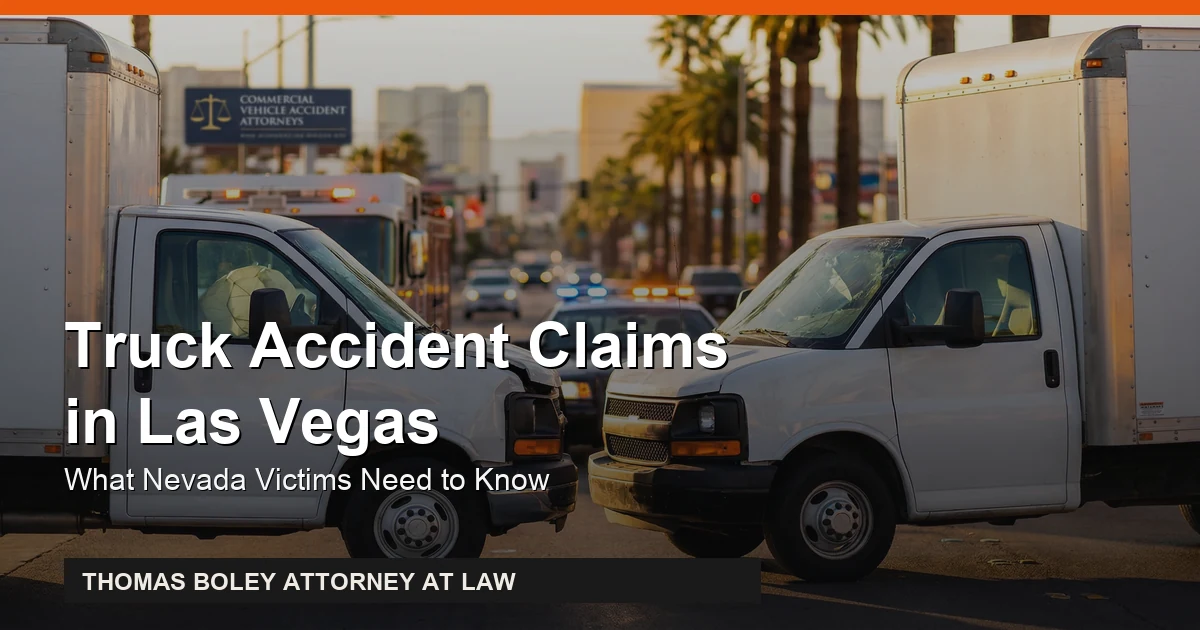 Truck Accident Claims in Las Vegas: What Nevada Victims Need to Know - Las Vegas legal advice from attorney Thomas Boley