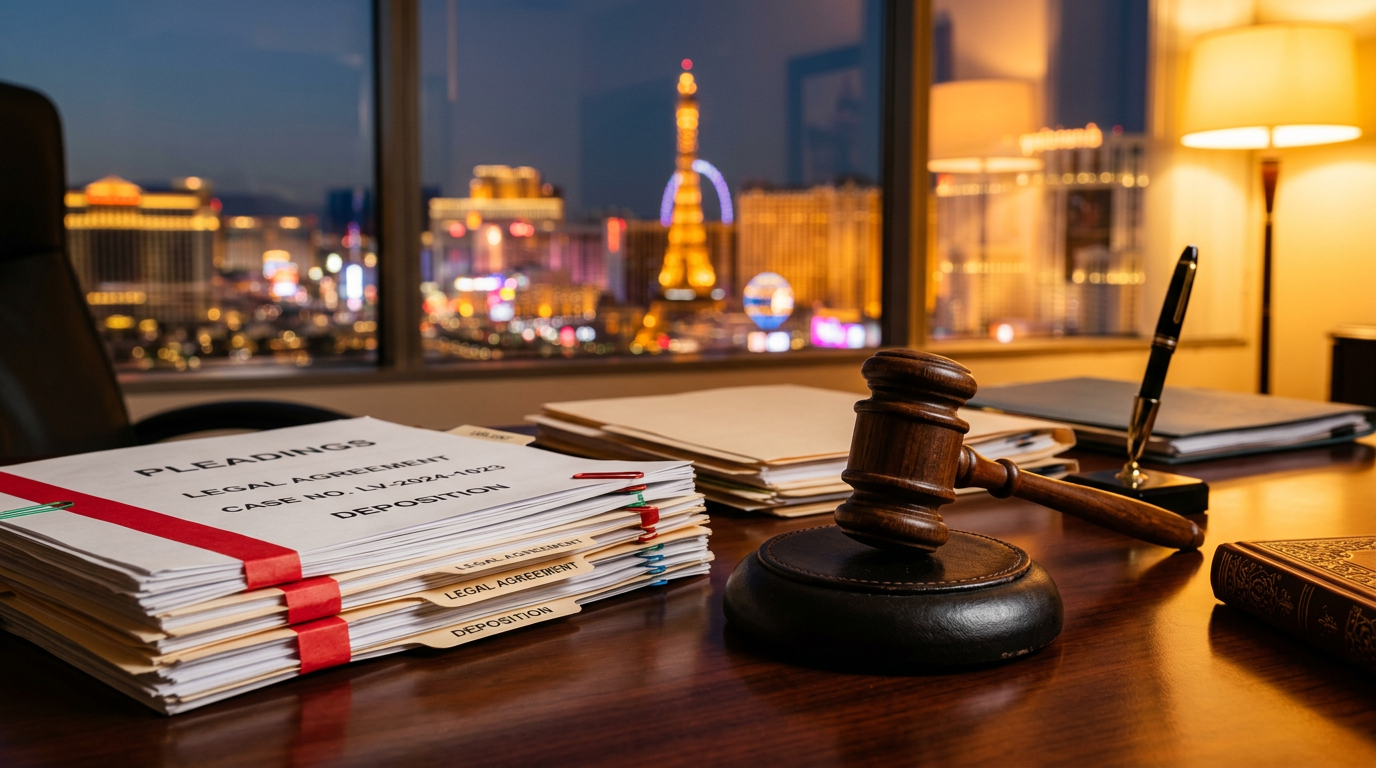 Legal documents and gavel in Las Vegas law office - Nevada dog bite attorney